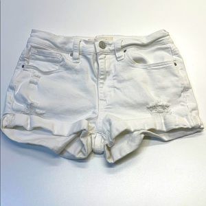 PACSUN Womens 25 White Distressed Shortie Shorts